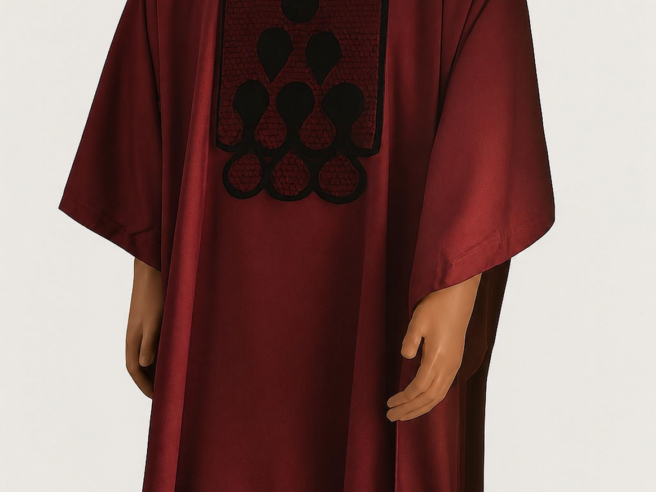 Tone-On-Tone African Agbada Kaftan